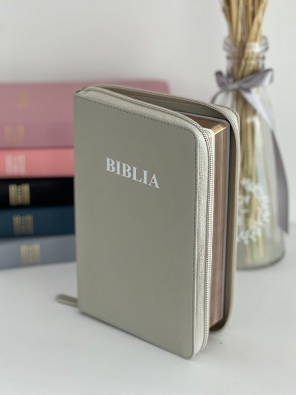 Biblie medie 052 GRI cu fermoar