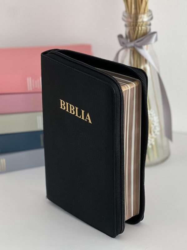 Biblie medie 052 NEGRU cu fermoar