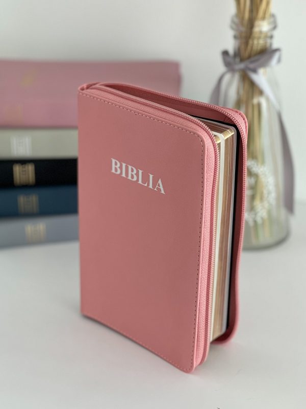 Biblie medie 052 ROZ cu fermoar