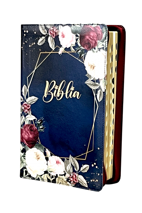 Biblia - 076 ZTI - format mare - albastru floral