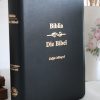 Biblie bilingva Romana-Germana neagra, coperta piele, cu fermoar