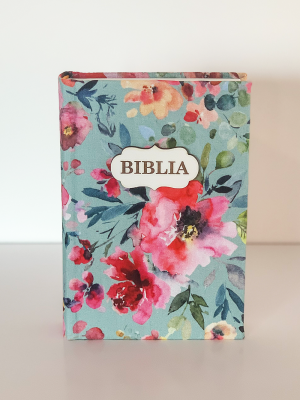 Biblie handmade  053 - floral turcoaz