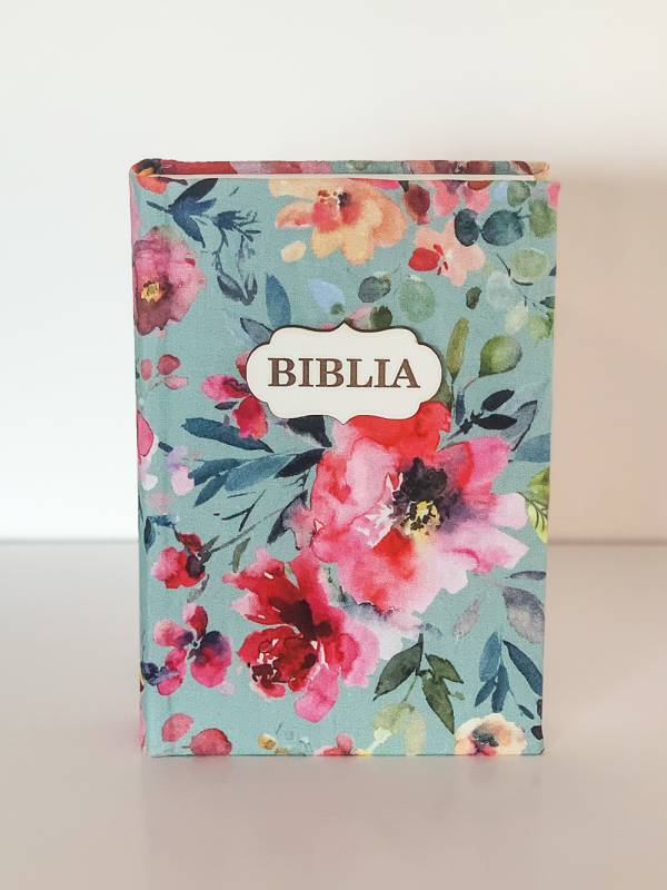 Biblie handmade  053 - floral turcoaz
