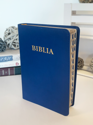 Biblie medie 057 PU - albastru