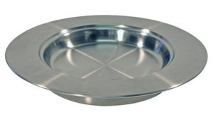 Farfurie argintie din inox pentru impartasanie